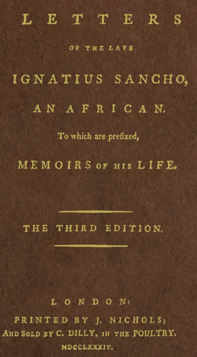 Cover of Letters of the Late Ignatius Sancho, an African