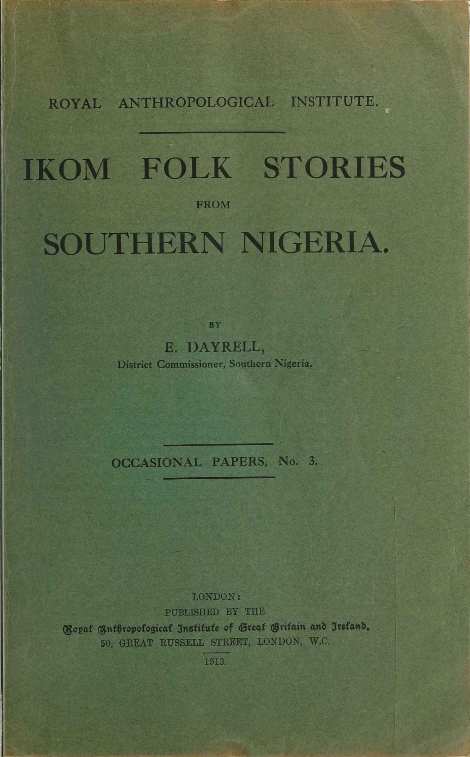 Cover of Ikom Folk Stories from Southern Nigeria