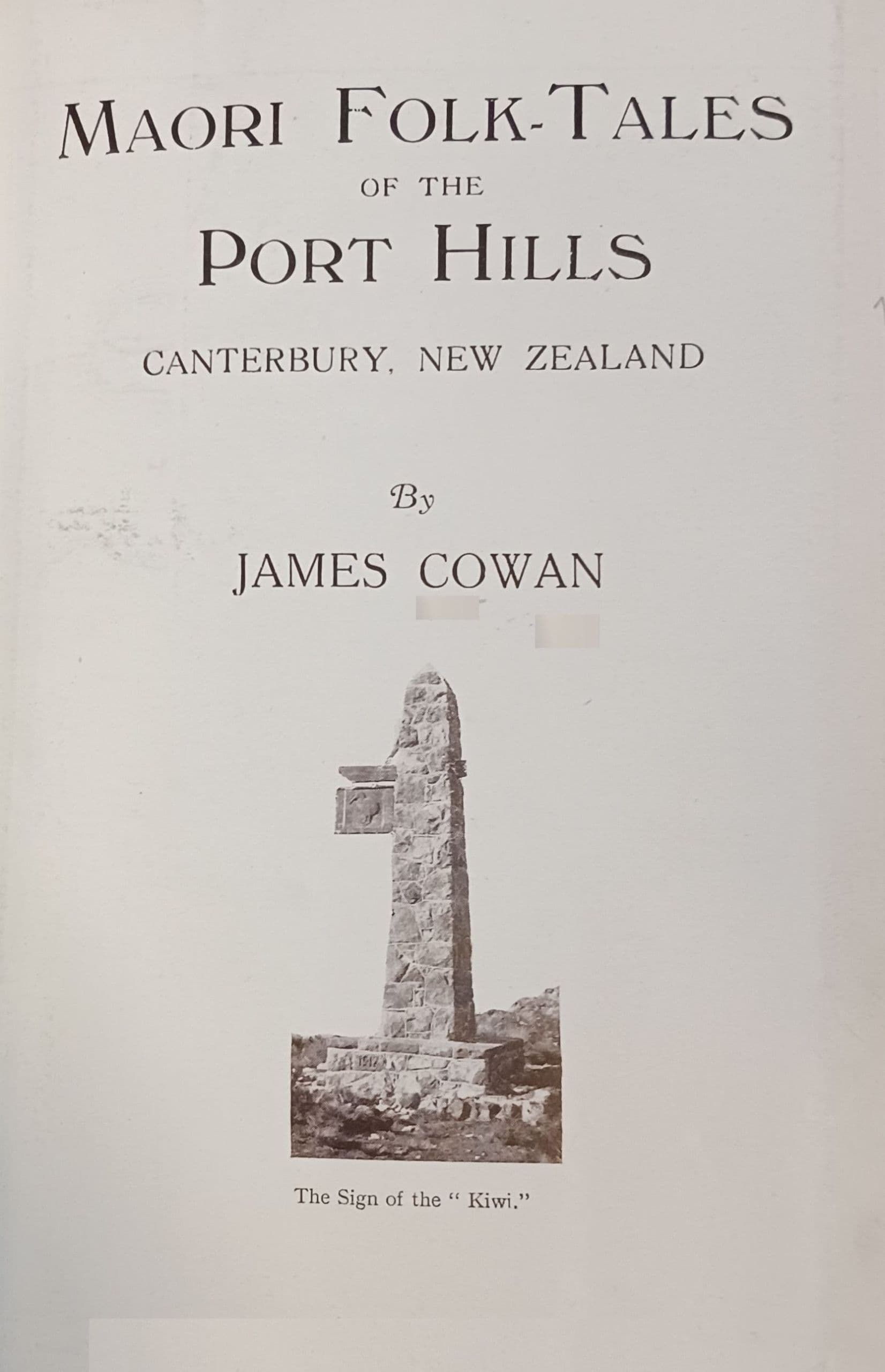 Cover of Maori Folk-Tales of the Port Hills
